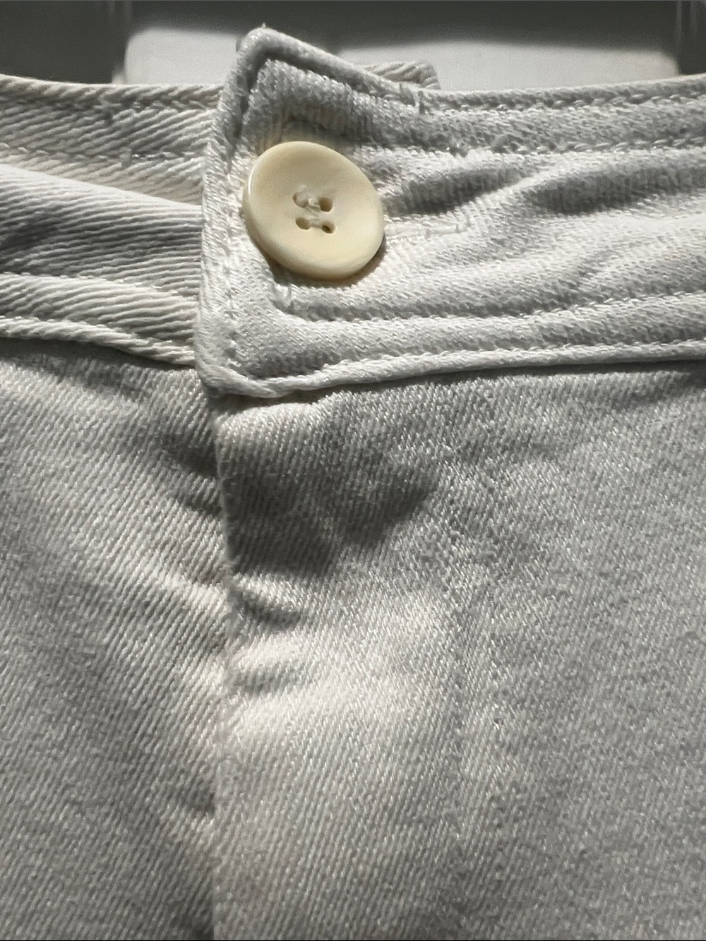 Miou Muse Wide Leg White Raw Hem Pants - Picture 4 of 10